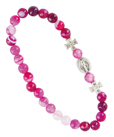 ARMBAND AUS ACHATPERLEN FUCHSIA